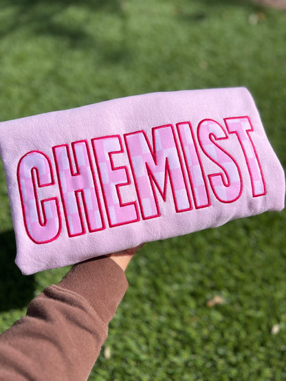 Pink Chemist Checkered Crewneck Sweatshirt