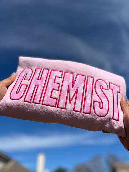 Pink Chemist Checkered Crewneck Sweatshirt