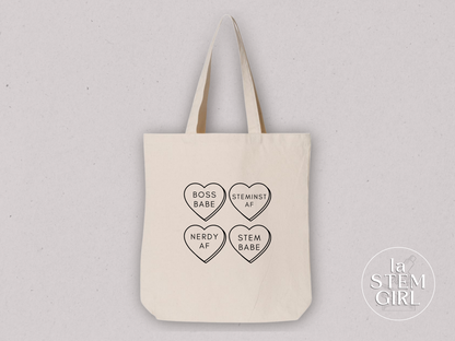 STEM Heart Messages Tote Bag