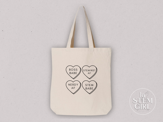 STEM Heart Messages Tote Bag