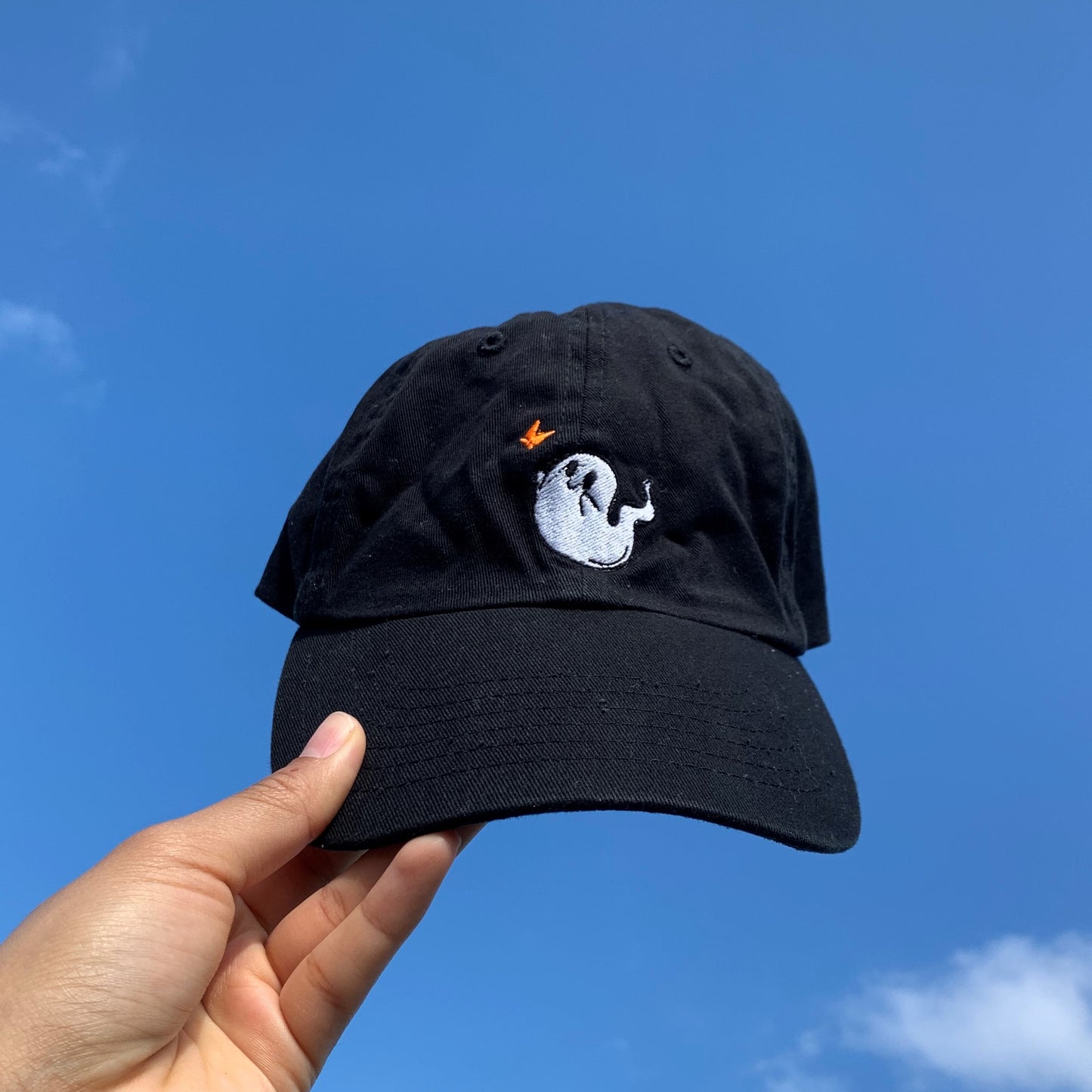 Ghost Chasing Butterfly Embroidered Hat